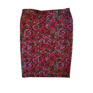 Rose Print Pencil Skirt